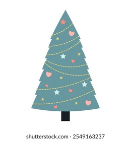 Beautiful Christmas Tree Illustrations with Festive Decorations