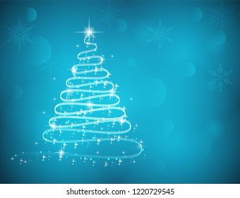 Beautiful christmas tree With snowflakes in the Christmas season.