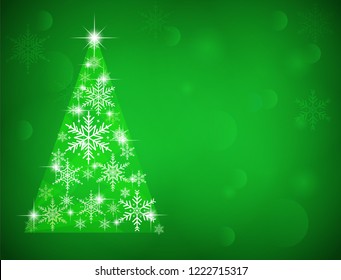 Beautiful christmas tree With snowflakes in the Christmas season.