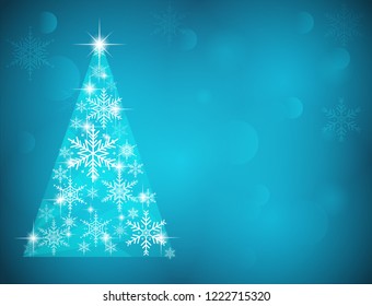 Beautiful christmas tree With snowflakes in the Christmas season.