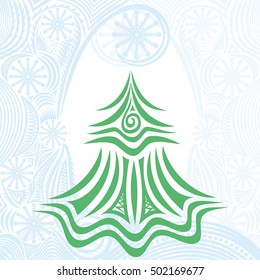 Beautiful Christmas tree. Vector illustration.