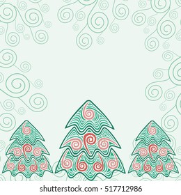 Beautiful Christmas trees. Vector illustration.
