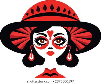 beautiful cinco de mayo mexican woman vector illustration