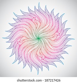 Beautiful circle background. Hand drawn illustration.