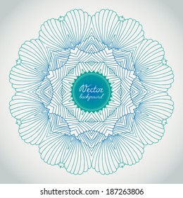Beautiful circle background. Hand drawn card template.