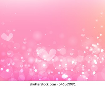 beautiful circle and heart  on pink background.