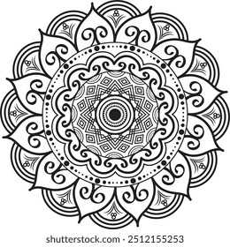 Hermoso diseño de Plantilla de mandala de círculo