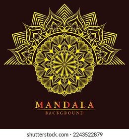 Beautiful circle pattern mandala art isolated on a brown background, Indian style mandala art for festival decoration, decoration elements for meditation poster, henna, tattoo art