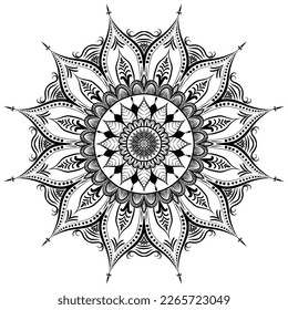 Beautiful circle pattern mandala art isolated on a white background, Indian style mandala art for festival decoration, decoration elements for meditation poster, henna, tattoo art