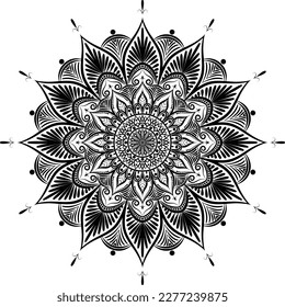 Beautiful circle pattern mandala art isolated on a white background, Indian style mandala art for festival decoration, decoration elements for meditation poster, henna, tattoo art