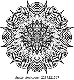 Beautiful circle pattern mandala art isolated on a white background, Indian style mandala art for festival decoration, decoration elements for meditation poster, henna, tattoo art