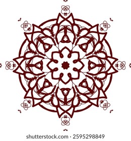 Beautiful circle pattern mandala art isolated on a white background, Indian style mandala art for festival decoration, decoration elements for meditation poster, henna, tattoo art