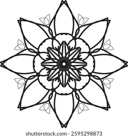 Beautiful circle pattern mandala art isolated on a white background, Indian style mandala art for festival decoration, decoration elements for meditation poster, henna, tattoo art