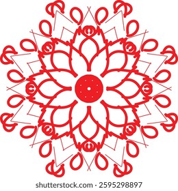 Beautiful circle pattern mandala art isolated on a white background, Indian style mandala art for festival decoration, decoration elements for meditation poster, henna, tattoo art