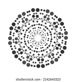 Beautiful circles mandala design. A mandala made of circular dots.