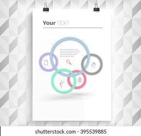 Beautiful Circles on a Brochure Mock Up Geometric Mosaic Tile  Background
