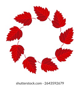 A Beautiful Circular Arrangement of Vibrant Red Autumn Leaves that Captivates the Eye