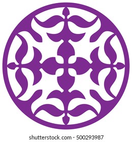 beautiful circular ethnic pattern with stylized birds