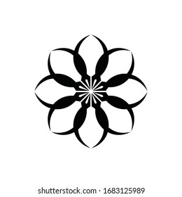 beautiful circular logo for boutique  flower shop business interior. Company mark  emblem  element. Simple geometric mandala logotype