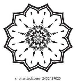  beautiful circular logo for boutique, flower shop, business, interior. Company mark, emblem, element. Simple geometric mandala logotype. Kaleidoscope big bud. Surround abstract blossom.