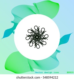  Beautiful circular logo for boutique, flower shop, business, interior. Company mark, emblem, element. Simple geometric mandala logotype. Kaleidoscope big bud. Surround abstract blossom.
