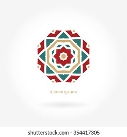 Hermoso logo circular. Logo geométrico simple. Logo de la empresa, marca, emblema, elemento. Logo geométrico simple. Logo de Mandala. Iconos, negocios, invitaciones. Elementos decorativos de época. Logo retro.