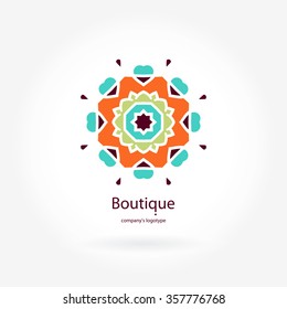 Beautiful circular logo. Simple geometric logo. Company logo, mark, emblem, element. Simple geometric logo. Mandala logo. Icons, business, invitations. Vintage decorative elements. Retro Logo.