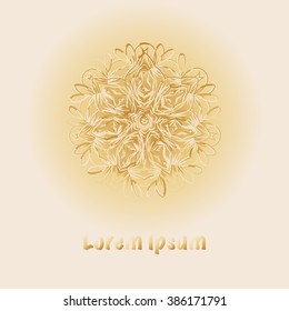 Beautiful circular logos. Golden Flower. Gold. Logo in the shape of a flower. Logotype. Icons, business, invitations.