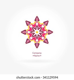 Beautiful circular logos. Logo for boutique, interior. Company logo, stylized flower, element. Simple geometric logo. Mandala logo. Icons, business, invitations. Vintage. Flower shop. 