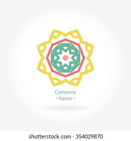 Beautiful circular logos. Logo for boutique, interior. Company logo, mark, emblem, element. Simple geometric logo. Mandala logo. Icons, business, invitations. Vintage. Flower logo. 
