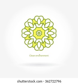 Beautiful circular logos. Logo for organic products, organic cosmetics. Organic Products. Company logo, mark, emblem, element. Simple geometric logo. Mandala logo. Icons, business, invitations. 