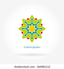 Beautiful circular logos. Logo for organic products, organic cosmetics. Organic Products. Company logo, mark, emblem, element. Simple geometric logo. Mandala logo. Icons, business, invitations. 