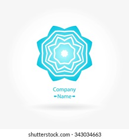 Beautiful circular logos. Simple geometric logos. Company logo, mark, emblem, element. Simple geometric logo. Mandala logo. Icons, business, invitations. Blue Flower. Blue logo. Logotype for beauty.