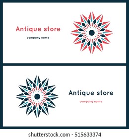 Beautiful circular logos.Company logo, mark, emblem, element.Simple geometric logo. Mandala logo. Icons, business, invitations. Vintage. Linear logotype.Stylized flower
