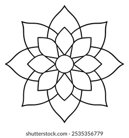 Hermosa Ilustración vectorial circular de mandala. 