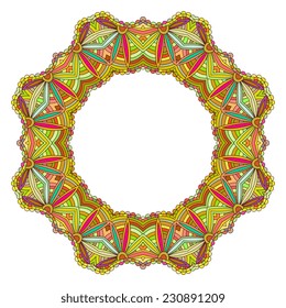 beautiful  circular pattern , floral round vector illustration