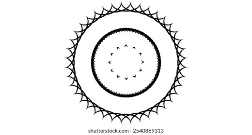 Beautiful circular shape abstract logo design and line art. Illustration, vector and mandala art. Wall print and illusion. T-shirt design.