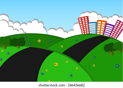 Beautiful City On The Green Hills Applique