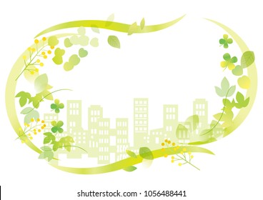 Beautiful city skyline of green
