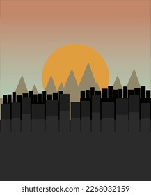 Beautiful City Sunset View Background