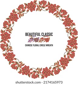 Beautiful Classic Chinese Floral Circle Wreath