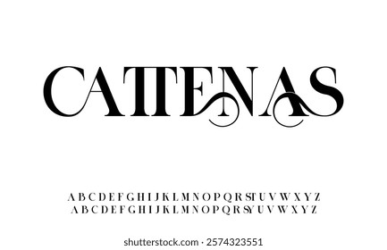 Beautiful classic classy modern serif alphabet font typeface typography. Vector Illustrator editable.