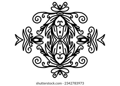 Beautiful classic design colourful  background with flower leaf line art pattern of indonesian culture traditional batik