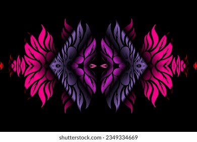 Beautiful classic design colourful  background with flower leaf line art pattern of indonesian culture traditional batik