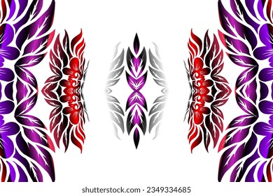Schöner, klassischer, bunter Hintergrund mit floralem Blatt-Linien-Kunstmuster der indonesischen Kultur traditionelle Batik
