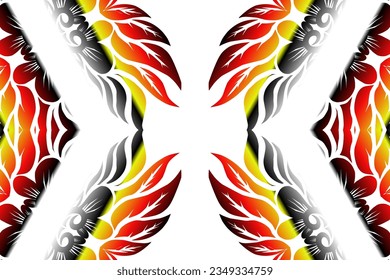 Hermoso diseño clásico de fondo colorido con flor línea de arte patrón de la cultura indonesia tradicional batik