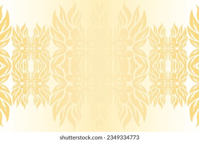 Beautiful classic design colourful  background with flower leaf line art pattern of indonesian culture traditional batik