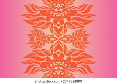 Hermoso diseño clásico de fondo colorido con flor línea de arte patrón de la cultura indonesia tradicional batik