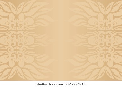 Beautiful classic design colourful  background with flower leaf line art pattern of indonesian culture traditional batik