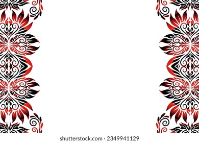 Beautiful classic design colourful  background with flower leaf line art pattern of indonesian culture traditional batik for textile or fashion 
